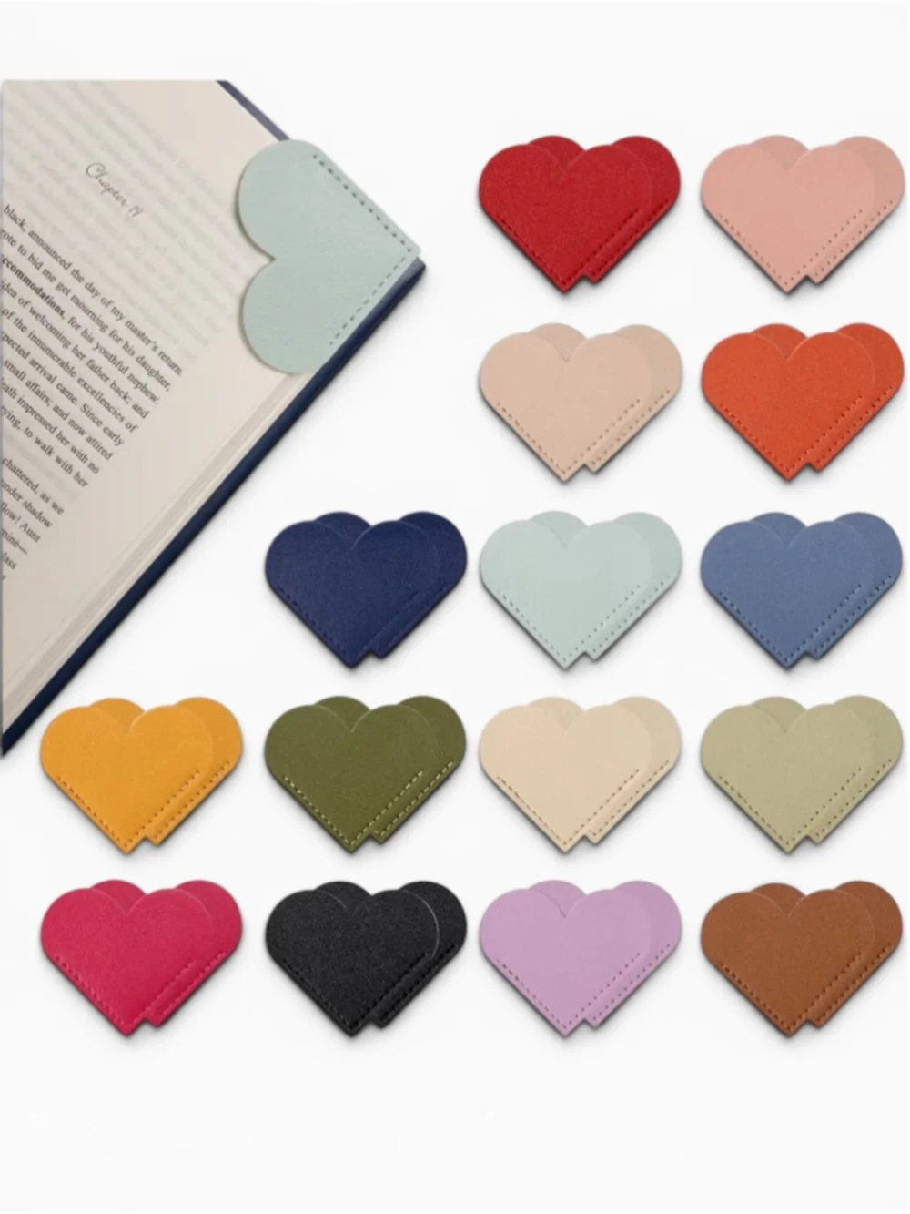 2 Heart Bookmarks - Random Colors